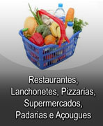 Restaurantes, Lanchonetes, Pizzarias, Supermercados, Padarias e Açougues